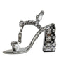 Dolce & Gabbana Silver Leather T-strap Crystal Sandals Shoes