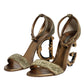 Dolce & Gabbana Gold Lurex Ankle Strap Heel Sandals Shoes