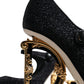 Dolce & Gabbana Black Suede Mary Jane Heel Sandals Shoes