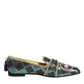 Dolce & Gabbana Multicolor Jacquard Embellished Loafers Shoes