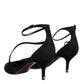 Dolce & Gabbana Black Suede Ankle Strap Heels Pumps Shoes