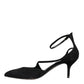 Dolce & Gabbana Black Suede Ankle Strap Heels Pumps Shoes