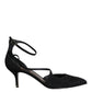 Dolce & Gabbana Black Suede Ankle Strap Heels Pumps Shoes