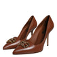 Dolce & Gabbana Brown Amore Calf Leather Heels Pumps Shoes