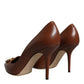 Dolce & Gabbana Brown Amore Calf Leather Heels Pumps Shoes