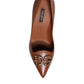 Dolce & Gabbana Brown Amore Calf Leather Heels Pumps Shoes