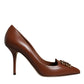 Dolce & Gabbana Brown Amore Calf Leather Heels Pumps Shoes