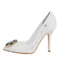 Dolce & Gabbana White Taormina Lace Crystal Heels Pumps Shoes