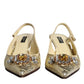 Dolce & Gabbana Gold Crystal Pumps Heels Slingbacks Shoes