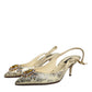 Dolce & Gabbana Gold Crystal Pumps Heels Slingbacks Shoes