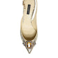 Dolce & Gabbana Gold Crystal Pumps Heels Slingbacks Shoes