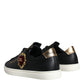 Dolce & Gabbana Black Portofino Sacred Heart Sneakers Shoes