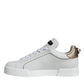 Dolce & Gabbana White Leather Portofino Low Top Sneaker Shoes