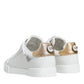 Dolce & Gabbana White Leather Portofino Low Top Sneaker Shoes