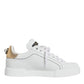 Dolce & Gabbana White Leather Portofino Low Top Sneaker Shoes