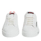 Dolce & Gabbana White Red Portofino Low Top Sneakers Shoes