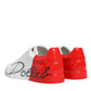 Dolce & Gabbana White Red Portofino Low Top Sneakers Shoes