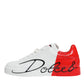 Dolce & Gabbana White Red Portofino Low Top Sneakers Shoes