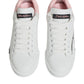 Dolce & Gabbana White Pink Portofino Low Top Sneakers Shoes