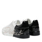 Dolce & Gabbana White Black Portofino Low Top Sneakers Shoes