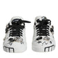 Dolce & Gabbana White Crystal Portofino Low Top Sneaker Shoes