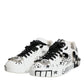 Dolce & Gabbana White Crystal Portofino Low Top Sneaker Shoes