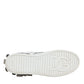 Dolce & Gabbana White Crystal Portofino Low Top Sneaker Shoes