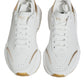 Dolce & Gabbana White Gold Daymaster Low Top Sneakers Shoes