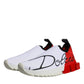 Dolce & Gabbana White Red Low Top Sorrento Men Sneakers Shoes