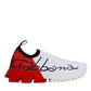 Dolce & Gabbana White Red Low Top Sorrento Men Sneakers Shoes