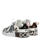 Dolce & Gabbana White Love Sequin Portofino Sneakers Shoes