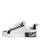 Dolce & Gabbana White Love Sequin Portofino Sneakers Shoes