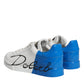 Dolce & Gabbana White Blue Portofino Low Top Sneakers Shoes