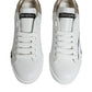 Dolce & Gabbana White Gold Portofino Low Top Sneakers Shoes