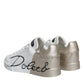 Dolce & Gabbana White Gold Portofino Low Top Sneakers Shoes