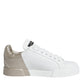 Dolce & Gabbana White Gold Portofino Low Top Sneakers Shoes