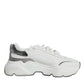 Dolce & Gabbana Silver White Daymaster Low Top Sneakers Shoes