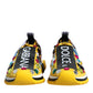 Dolce & Gabbana Yellow Sorrento Crystals Low Top Sneakers Shoes