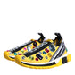 Dolce & Gabbana Yellow Sorrento Crystals Low Top Sneakers Shoes