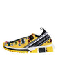 Dolce & Gabbana Yellow Sorrento Crystals Low Top Sneakers Shoes