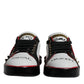 Dolce & Gabbana White Red Crystals Leather Portofino Sneakers Shoes