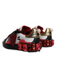 Dolce & Gabbana White Red Crystals Leather Portofino Sneakers Shoes