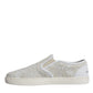 Dolce & Gabbana White Leather Lace Slip On Loafers Shoes