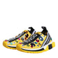 Dolce & Gabbana Yellow Sorrento Crystals Low Top Sneakers Shoes