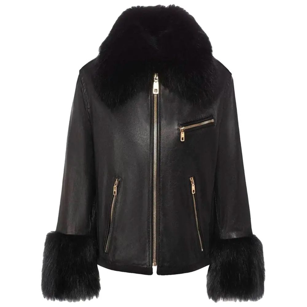 Dolce & Gabbana Black Leather Di Lambskin Jackets & Coat