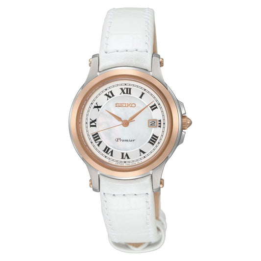 Seiko White Leather Watch