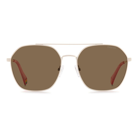 Polaroid Beige Stainless Steel Sunglasses