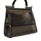 Dolce & Gabbana Black PVC SICILY Logo Tote Top Handle Bag