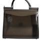 Dolce & Gabbana Black PVC SICILY Logo Tote Top Handle Bag