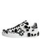 Dolce & Gabbana White Crystal Portofino Low Top Sneaker Shoes